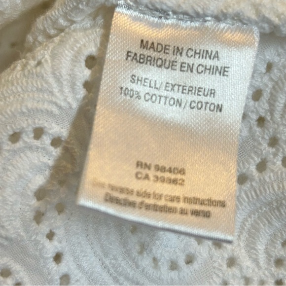 Theory Malyn White Eyelet Sleeveless Top with Back Zipper - Picture 11 of 12